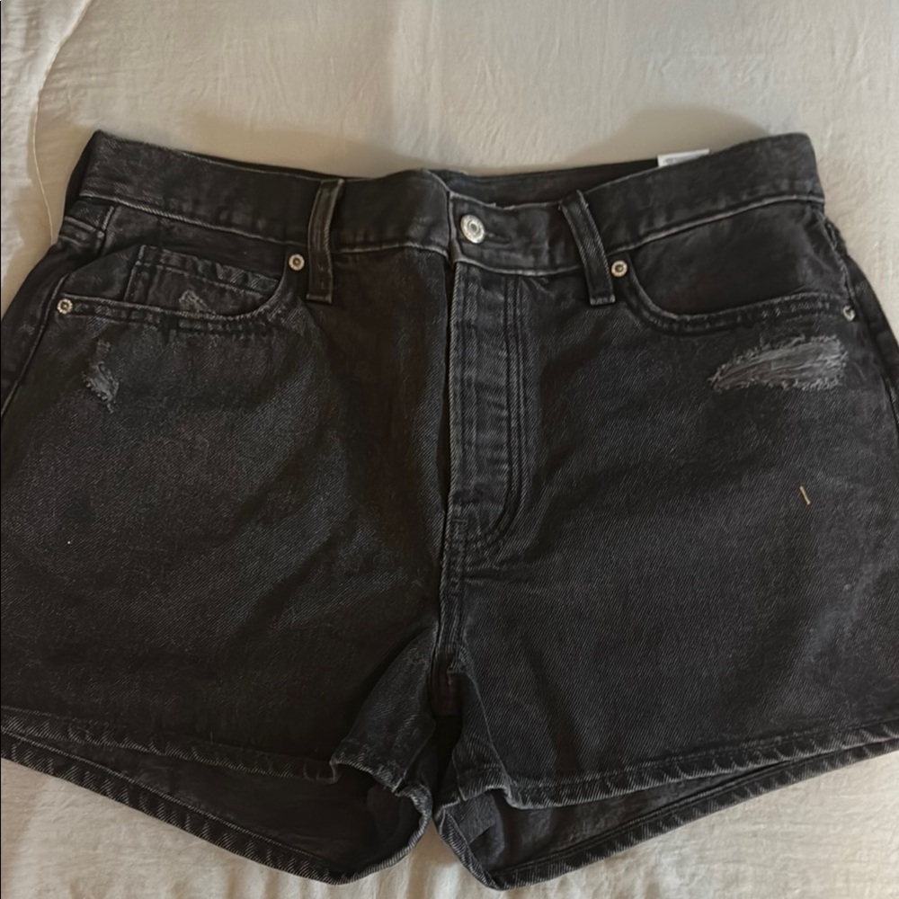 Old Navy Black Jean Shorts Cut-Off Style